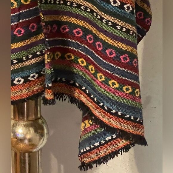 Small Grace & Emma Southwest design embroidered open front striped Boho vest - Picture 10 of 13